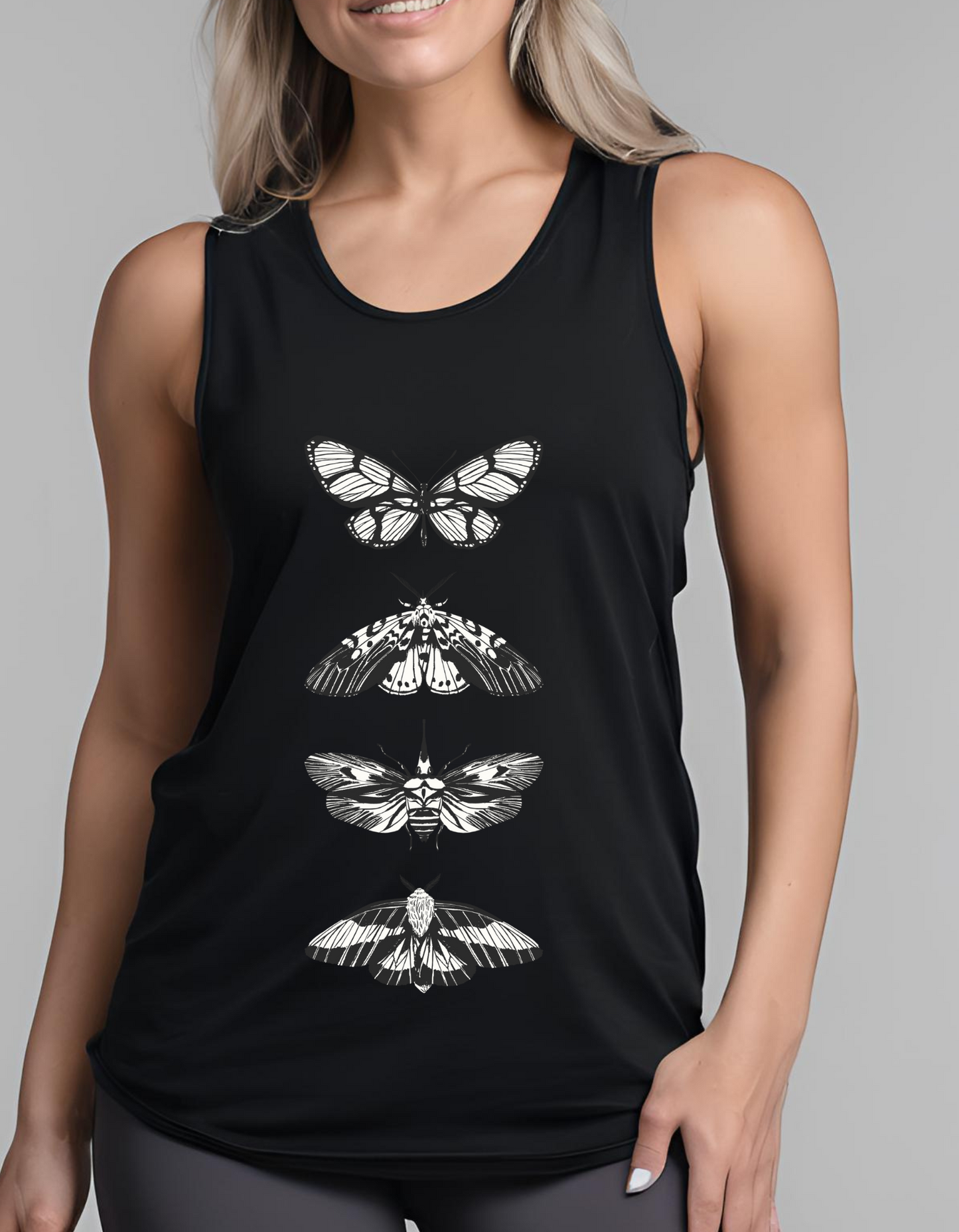Boho Aesthetic Butterfly Tank Top Moth vintage tank top cute summer tank top petfect gift for her