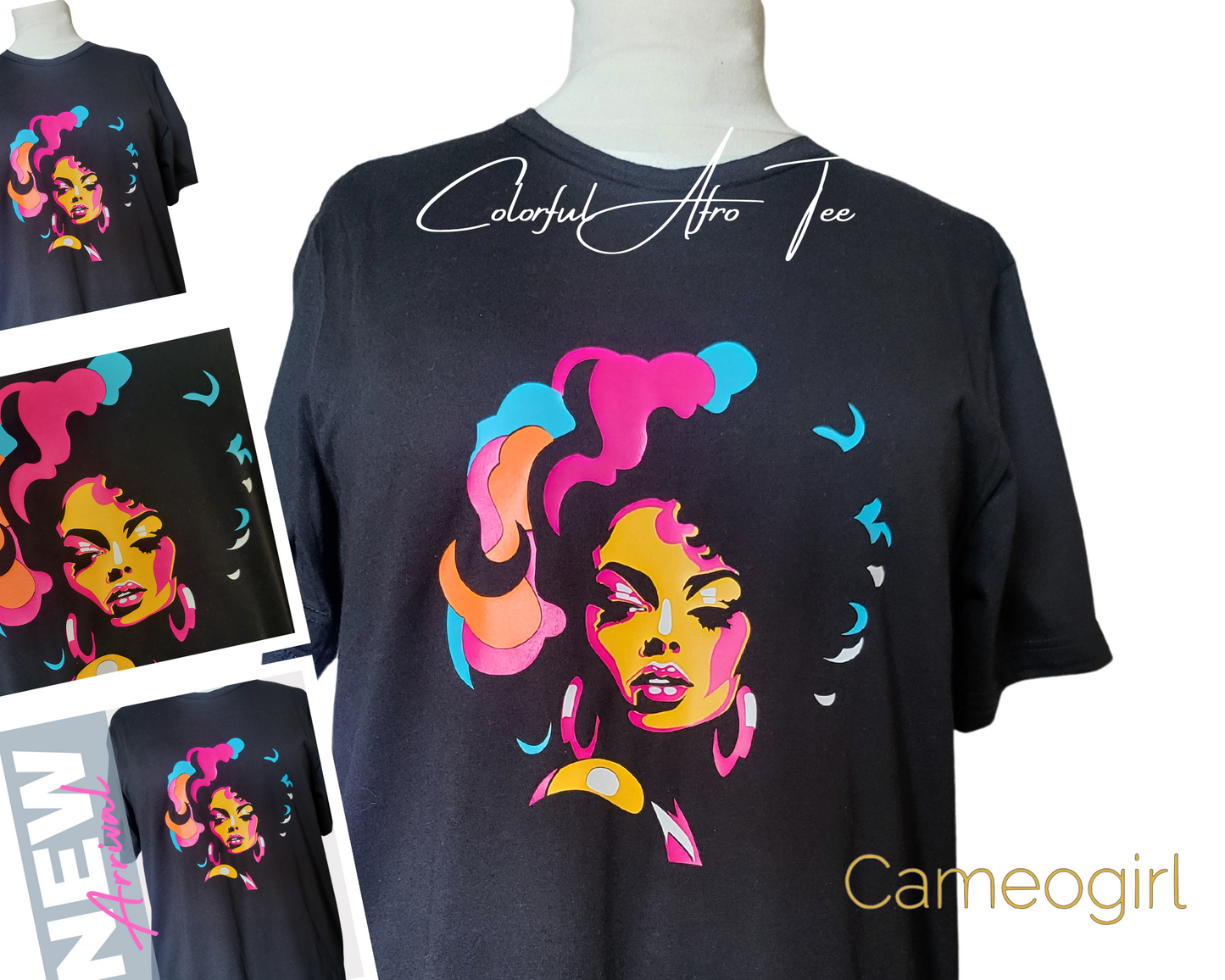 Colorful afro shirt Black Queen shirt Natural curly hair womens shirt Black Girl Magic Black History month