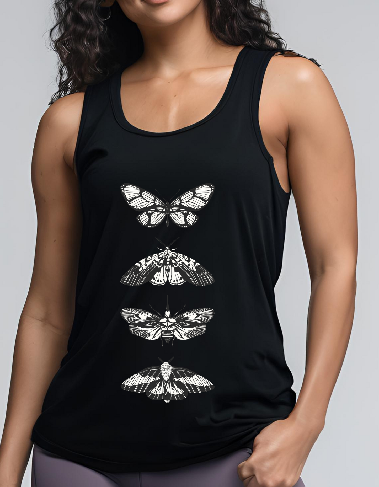 Boho Aesthetic Butterfly Tank Top Moth vintage tank top cute summer tank top petfect gift for her
