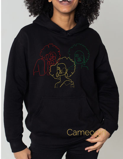 Black Sisters Womens Hoodie