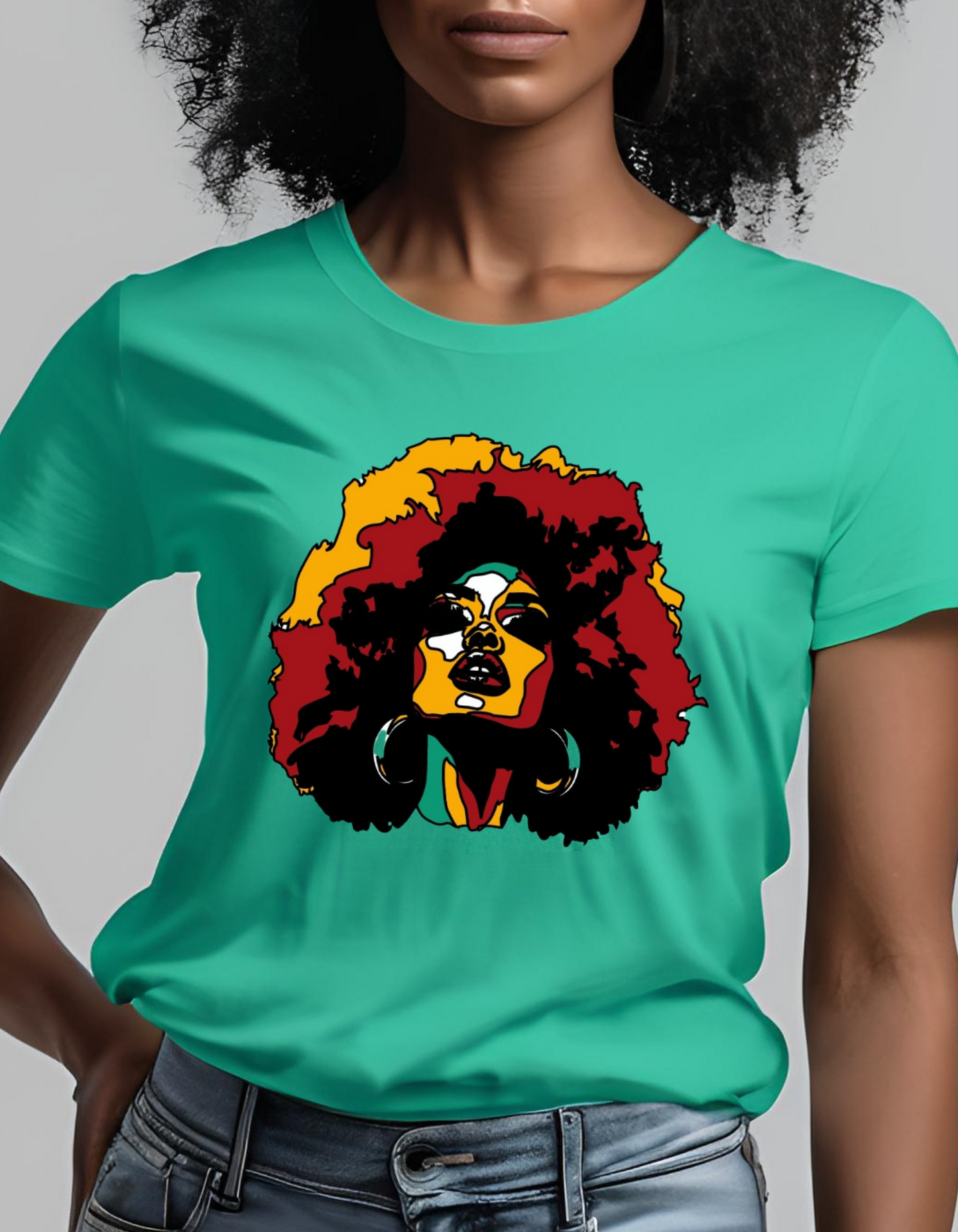 Colorful Afro shirt Black Queen shirt Black Girl Magic natural hair womens graphic tee  Black History