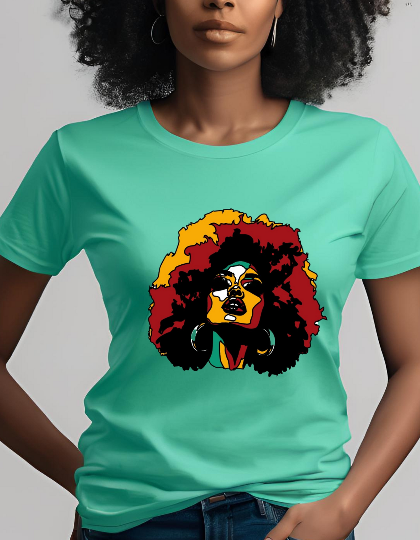 Colorful Afro shirt Black Queen shirt Black Girl Magic natural hair womens graphic tee  Black History