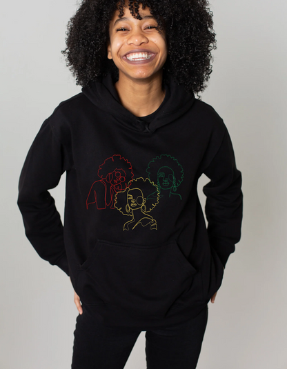 Black Sisters Womens Hoodie