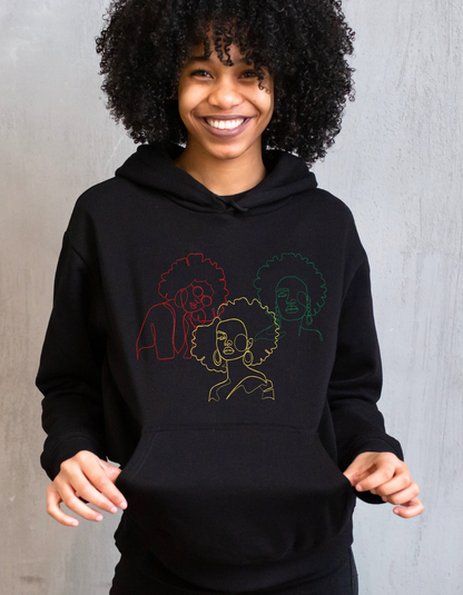 Black Sisters Womens Hoodie