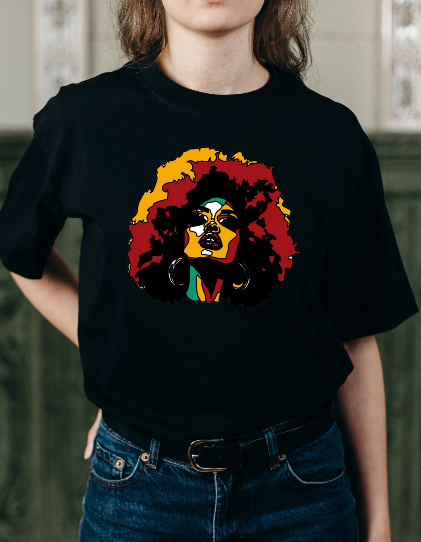 Colorful Afro shirt Black Queen shirt Black Girl Magic natural hair womens graphic tee  Black History