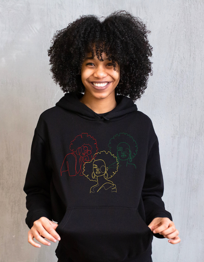Black Sisters Womens Hoodie