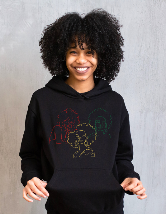 Black Sisters Womens Hoodie