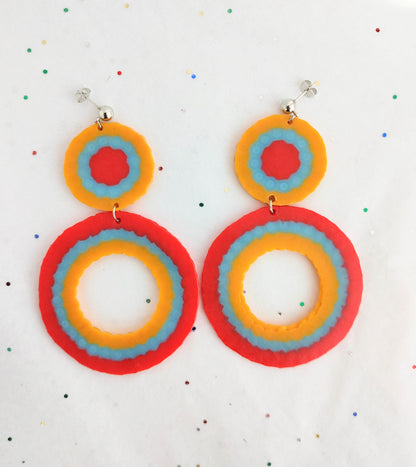 Tie Dye Perler Bead Earrings