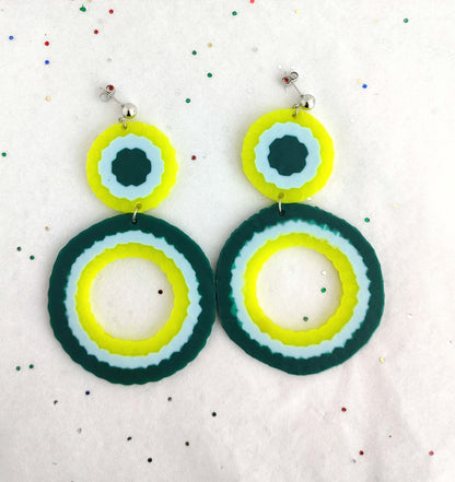 Tie Dye Perler Bead Earrings