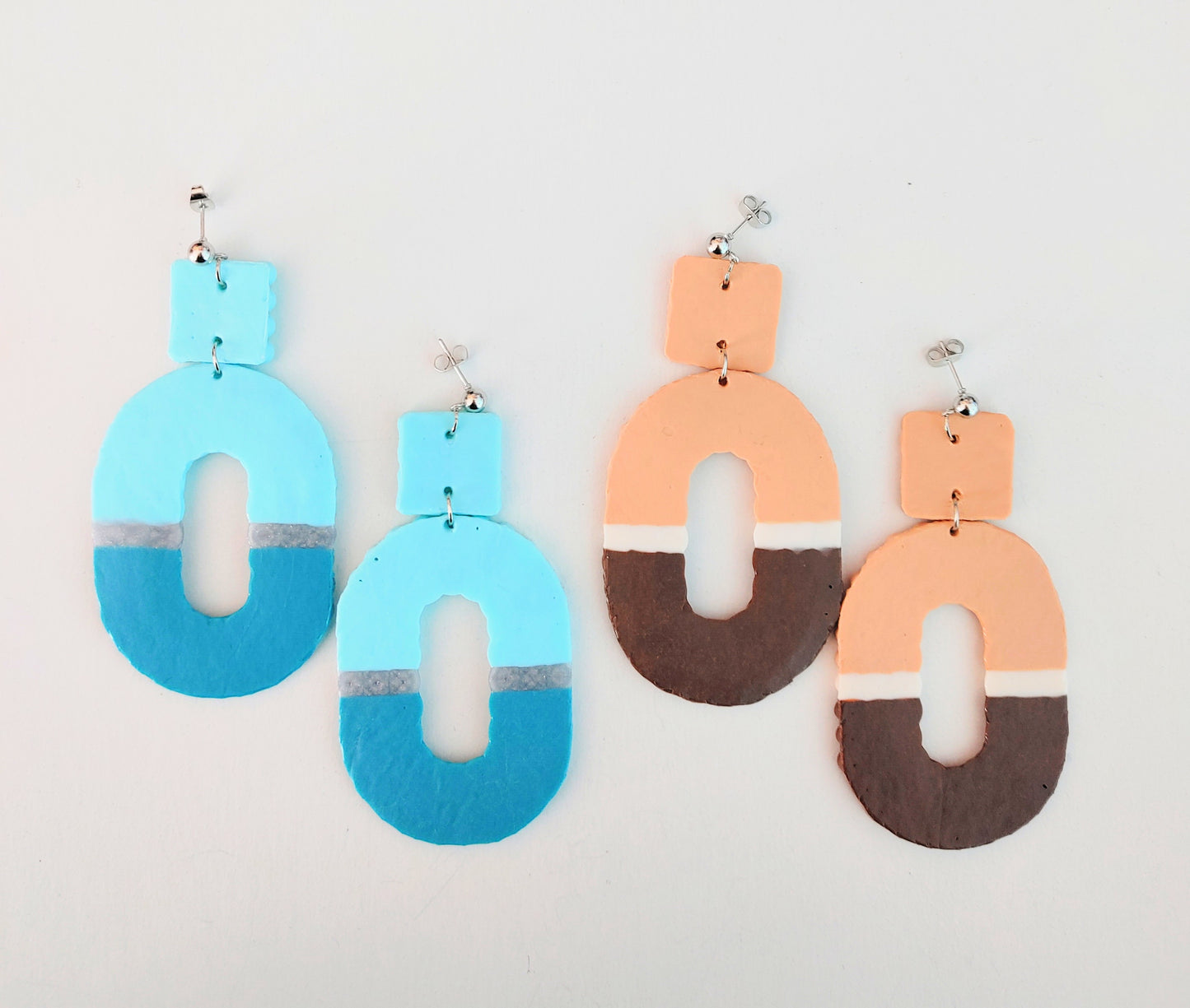 Oval Perler Bead Earrings