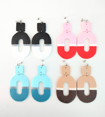 Oval Perler Bead Earrings