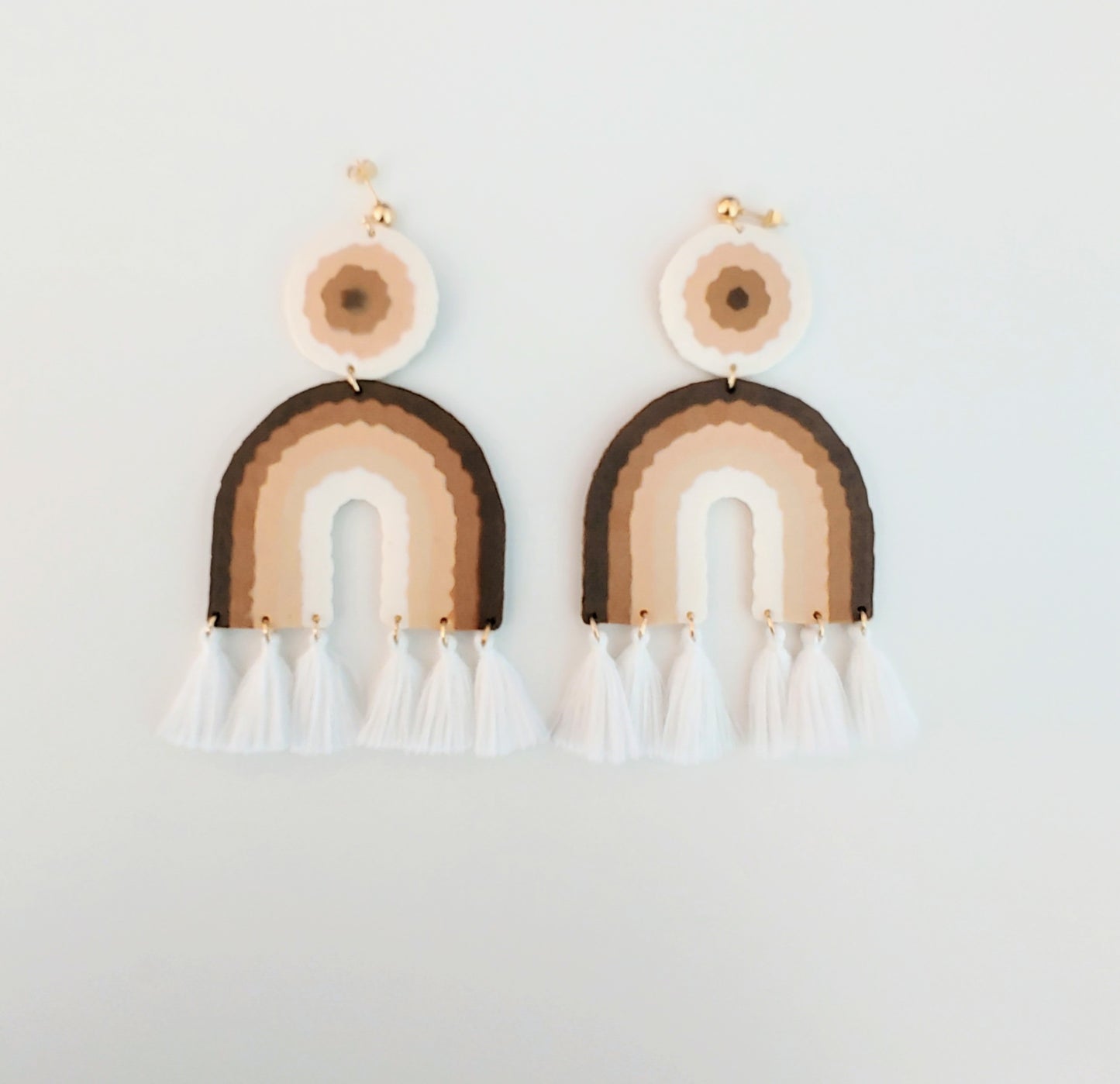 Tassel  & Perler Bead Statement Earrings