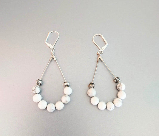 Felicia Teardrop Howlite Earrings