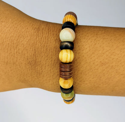Amare - Amazonite and Wooden Bead Bracelet