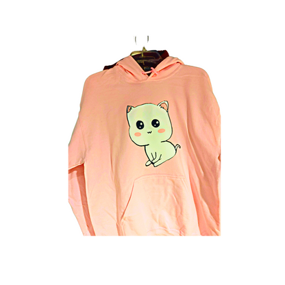 Kawaii Kitty Hoodie Adult sizes - by Elaina B