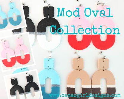 Oval Perler Bead Earrings