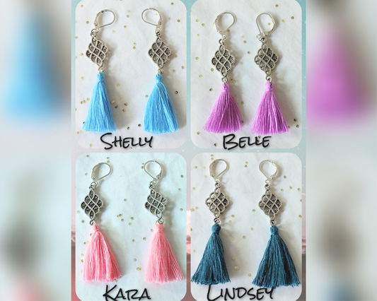 Mini Tassel Earrings - Pastel