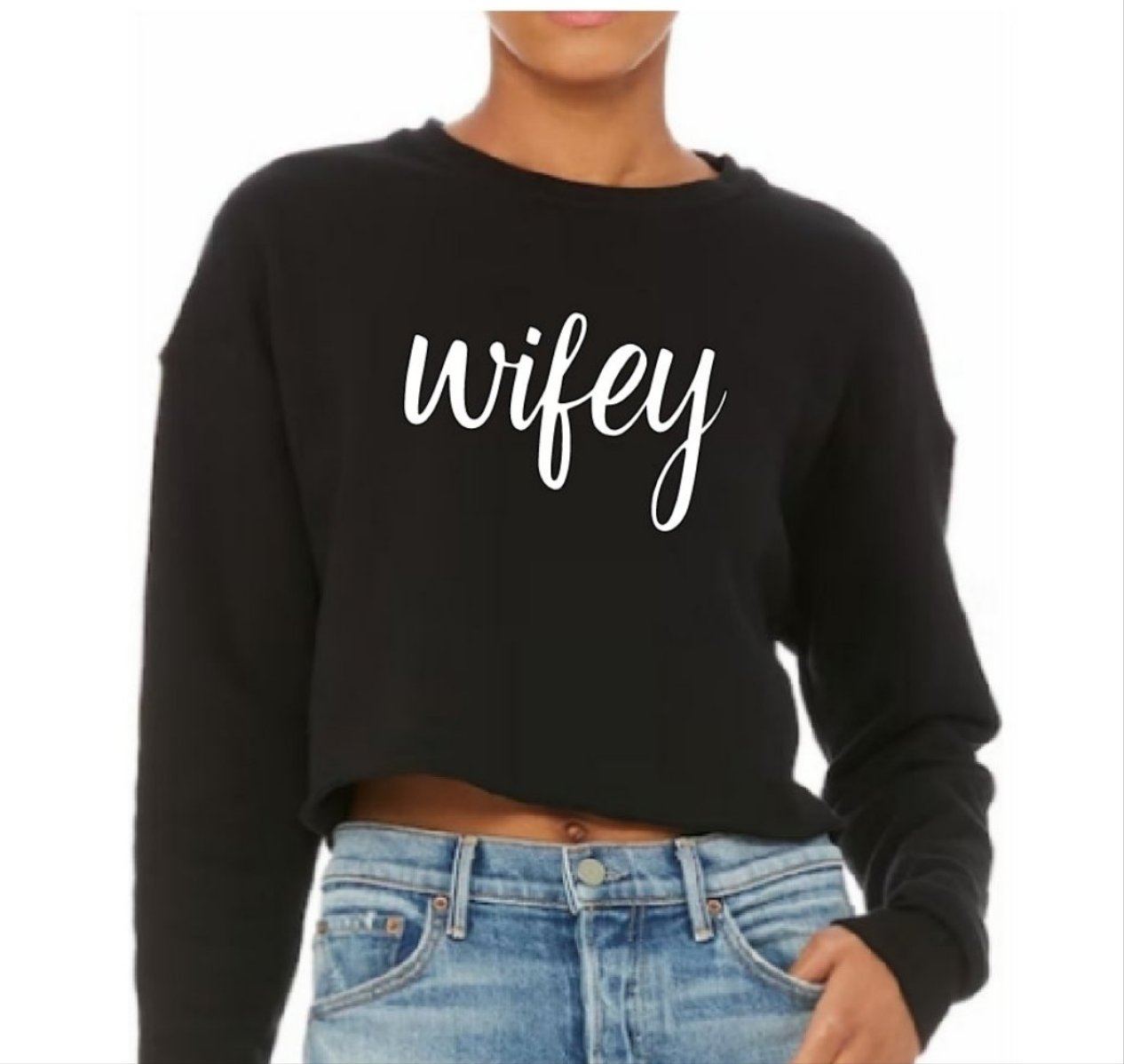 Black Cropped Sweatshirt - Bridal Collection